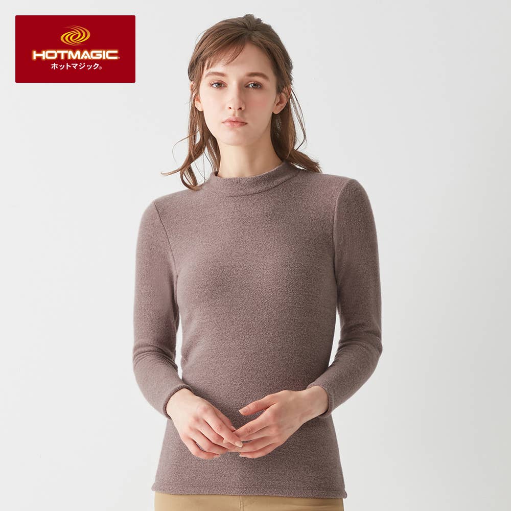 【暖めじょうず】ハイネック8分袖